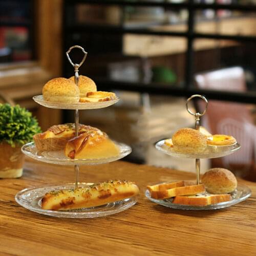 Fruit Tray Cake Stand Serving Dessert Holder Wedding Party Home Decor Racks Transparent Creative Glass 2/3 Tier Trays