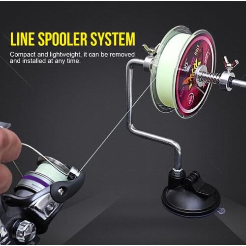 Portable Aluminum Fishing Line Winder Fish Reel Spooler System Tackle Tool Suction Cup Sea Carp Fishing Accessories