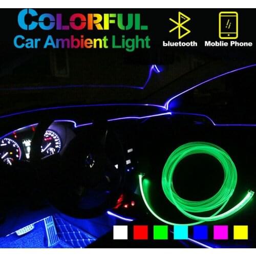 RGB LED Car Interior Fiber Optic Light Led Illuminator Smart phone APP&Audio Remote controlled Atmosphere Lighting Decoration