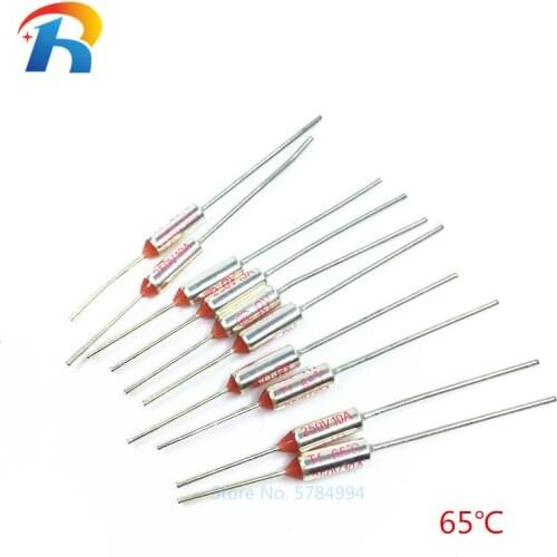RY 100pcs/lot New Micro thermal fuse 10A 250V RY 65 Degrees Tf 65 C Mini temp fuse metal shell Thermal Cutoff 65