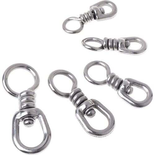 Fishing Swivel Stainless Steel Connector Rolling Solid Rings Bearing Rotating G32E
