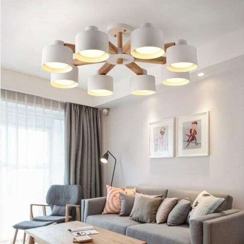 Nordic Wooden LED Chandelier For Living Room Bedroom Suspendsion Lighting Fixtures Lamparas Colgantes Modern Simple Lustre 0124