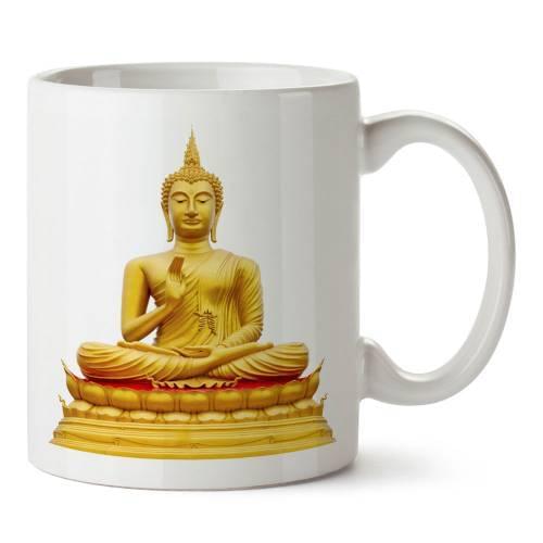Buddha Statue Yoga Design Printed Mug Cup Tea Coffee Meditation Cup