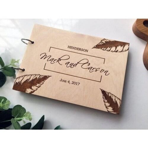 Wedding Wooden GuestBook, Rustic Wedding Unique GuestBook , Personalized Engraved DIY Wedding Guest Book for Signature