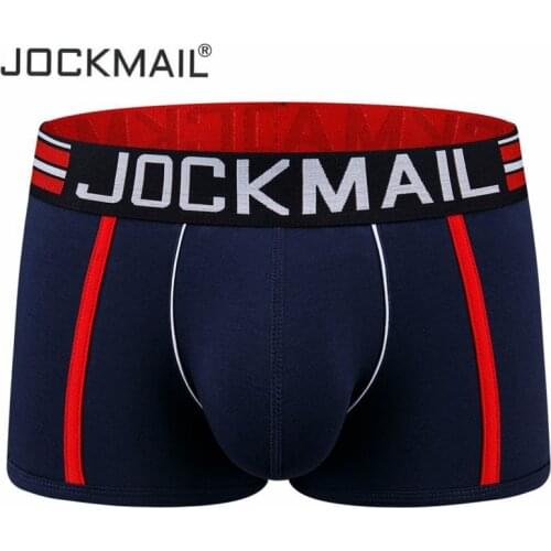 Jockmail sexy underwear men boxer shortsr Gay underwear Breathable low waist cotton mens penis pboxers calzoncillo hombre slips