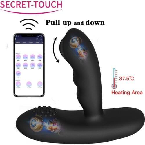 Heating Men Prostate Massager Vibrators Anal Vibrating Butt Plug Erotic Sex Toys For Couples Adult Gay Heated Masturbator sexsho