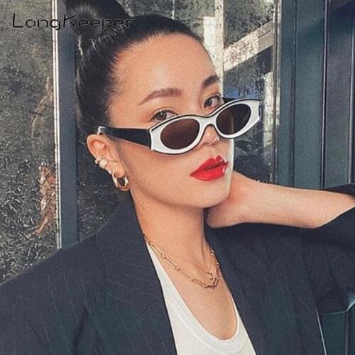 Vintage Small Cat Eye Women Sunglasses Men New Fashion Personality Green Punk Sun Glasses Female Oval UV400 Eyewear Gafas de sol