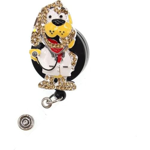 10 pcs /lot Medical Series Cartoon Doctor Nurse Retractable Badge Holder Reel Animal Dog for Nurse Gifts Card Badge Reels