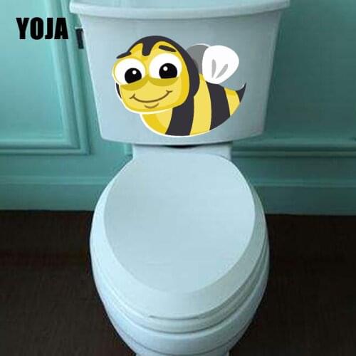 YOJA 23X18.6CM Intereting Cartoon Bee Living Room Home Decor Wall Sticker Toilet Seat Decal T5-1374