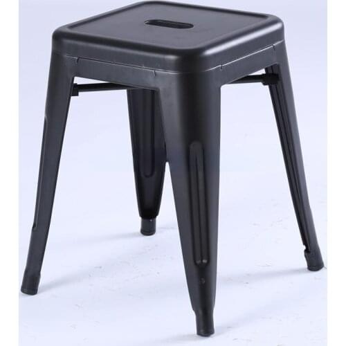 Iron Stool Fashion Iron High Footed Square Stool Metal Bar Stool European Style Creative Household Dining Table Stool Restaurant