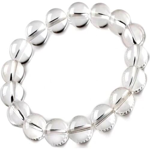 Natural Rock Crystal Bracelet Jewelry For Women Man Clear Quartz Stone Round Beads Strands AAAAA 8mm 10mm 12mm 14mm 16mm 18mm