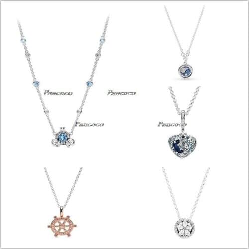 925 Sterling Silver Necklace Sparkling Snowflake Necklace For Women Bead Charm Diy Fashion Jewelry