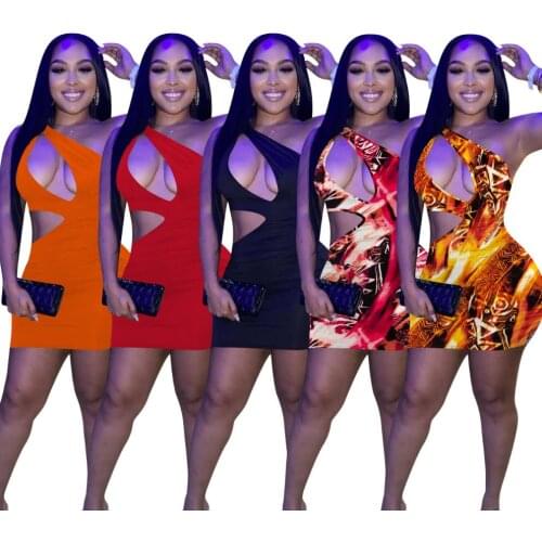 Hollow Out Women Dress 2021 Autumn Slash Neck Sleeveless Sexy Lady Slimming Waist Bodycon Nightclub Party Dresses Real Pictures