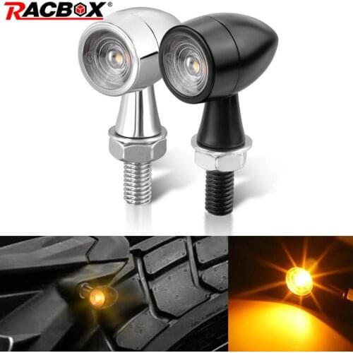 2/4Pcs Bullet Mini Motorcycle LED Turn Signal 8MM Running Indicator Light 12V Universal For Honda Suzuki Kawasaki Yamaha