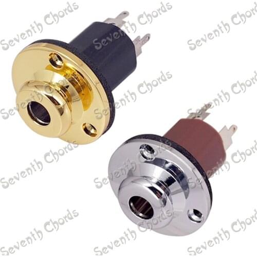 2 Pcs 1/4" Acoustic Guitar Equalizer EQ Preamp Socket End Pin output Input 6.35 Jack Chrome Gold for choose guitar accessories