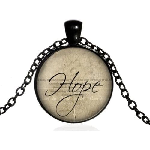 2018/ Hot Sale HOPE Charm Necklace, Hopeful, Hope Glass Pendant, Inspirational Gift, Survivor Charm