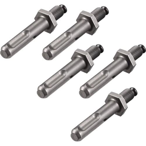 5pc 3/8" 1/2" Drill Chuck Adapter SDS Plus to 3/8" 1/2" M10 M13 Thread Keyless Drill Chuck Adapter Round Shank for Impact Driver