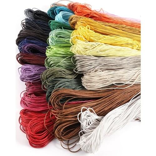66m/Lot 1 mm Colorful Polyester Handmade Braided Rope Bracelets Necklaces Beaded Cord Wax Wire For DIY Jewelry Making Supplies