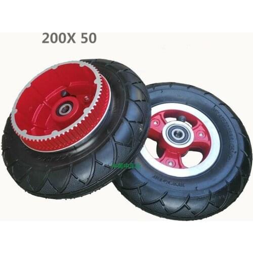 8 Inch Electric Scooter Solid Filled Tire 200x50 Off Road Inner and Outer Tire 8 Inch Aluminum Alloy Wheel Hub for E-Bike