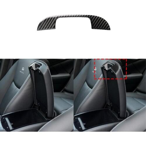 For Infiniti Q50 Q60 carbon fiber car modified accessories interior central armrest storage box handle decorative sticker