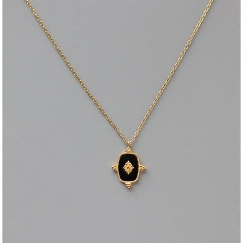 Amaiyllis18k Gold Vintage Baroque Mini Bead Beaded Square Clavicle Necklace Personality Choker Collar Statement Necklace Jewelry