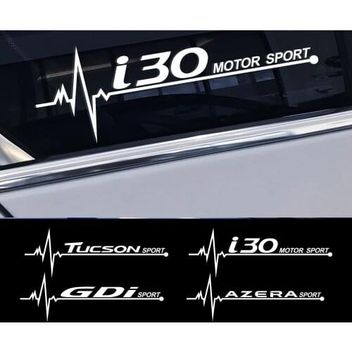 2PCS/Set Car Side Window Stickers For Hyundai Accent Tucson i40 i30 i10 i20 Veloster IX35 IX20 Solaris Genesis Azera Santafe GDi
