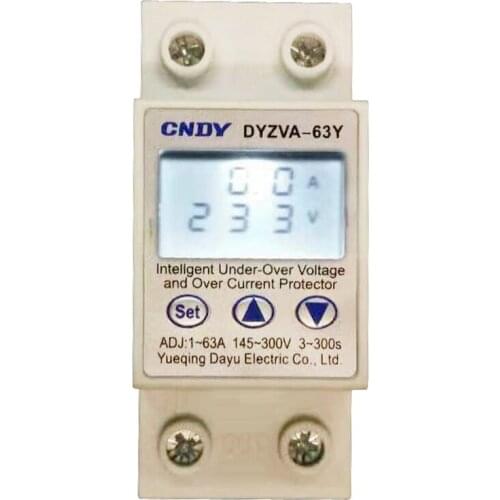 Free shipping superio solar over voltage and under voltage protector current limit protective device 1-63A 145-300V adjustable