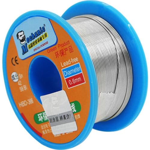 Lead-free solder wire MECHANIC HBD-366 40G 0.3 0.4 0.5 0.6 0.8MM low temperature auxiliary flux solder wire welding Sn42% Bi58