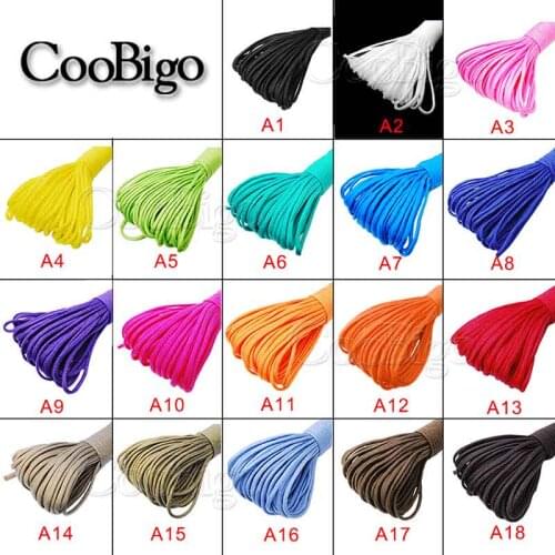 Multi Size Colorful Dia.4mm Parachute 550 Cord Rope Mil Spec Type III 7 Core Strand Paracord Bracelet Climb Camp Buckle Bracelet