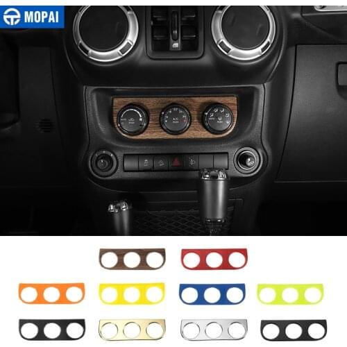 MOPAI Car Interior Air Conditioning Switch Panel Decoration Cover Stickers for Jeep Wrangler JK 2011 Up Car Accessories Styling