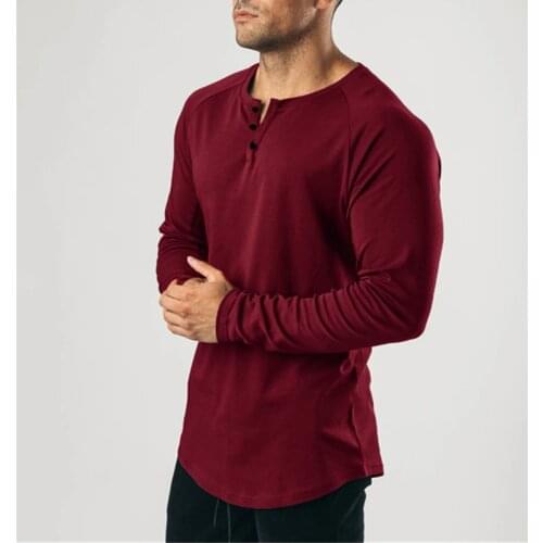 Casual gym clothing fitness t shirt men fashion extend hip hop Autumn long sleeve t-shirt cotton bodybuilding muscle tshirt man