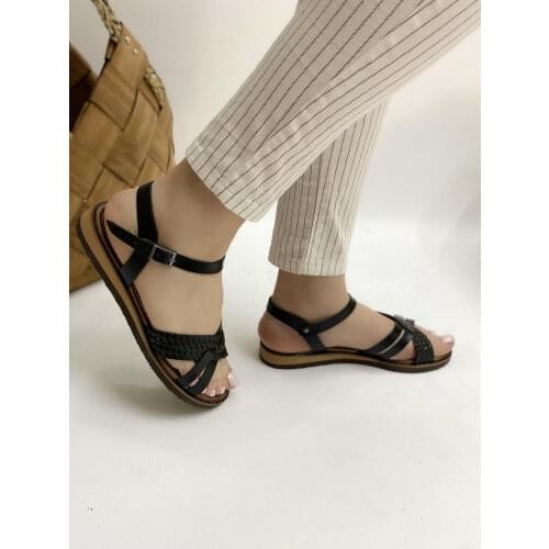 Ülkü Yaman Collection - Black Womens Genuine Leather Sandals 2020 Womens Sandals Summer Shoes Models Womens Shoes