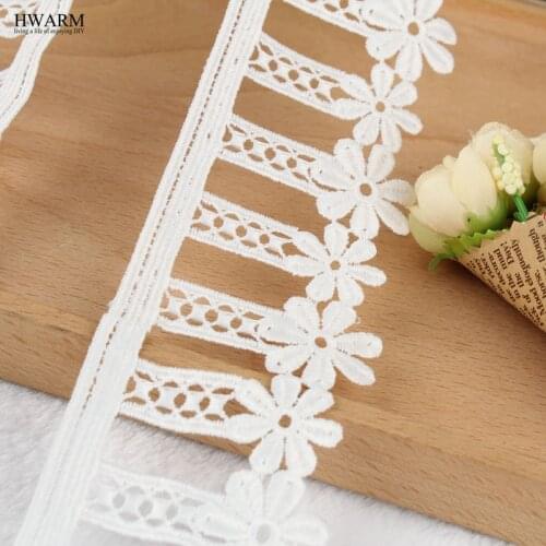 10yard 6.3cm lace fabric ribbon wedding decoration for home gift quality single-sided milk silk water-soluble embroidery lace