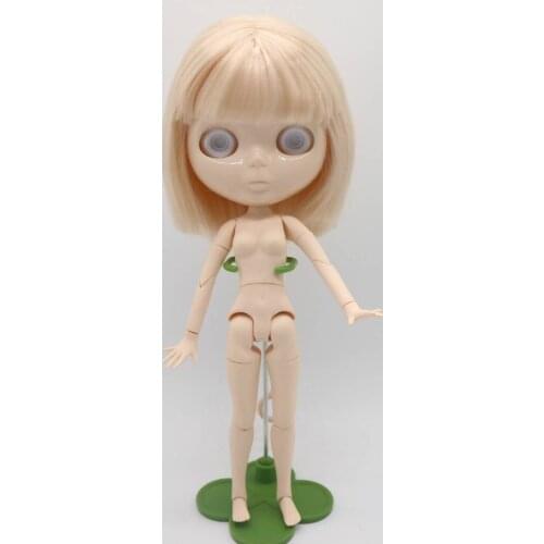 Without eyes chips joint body Nude blyth doll for DIY pink hair short 2019