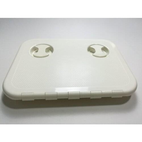 Boat RV Motohome Hinged Access Inspection Deck Hatch White L14.8 inch W10.9 inch 5002