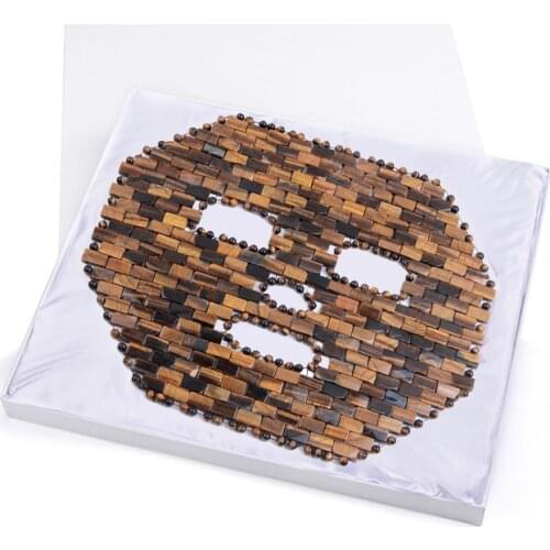 Natural Tiger Eye Jade Crystal Sleep Mask Face Massager Cold Therapy Wrinkle Removal Jade Eye Mask Relieve Fatigue Promote Sleep