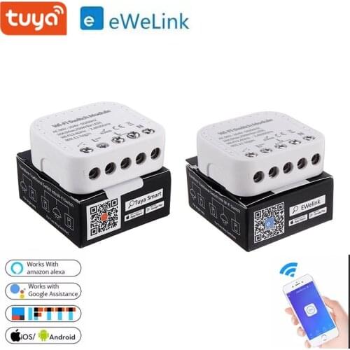 Tuya/ Ewelink Smart Wifi Switch Module DIY Breaker App Control 16A Support An External Smart Switch Works With Alexa Google Home