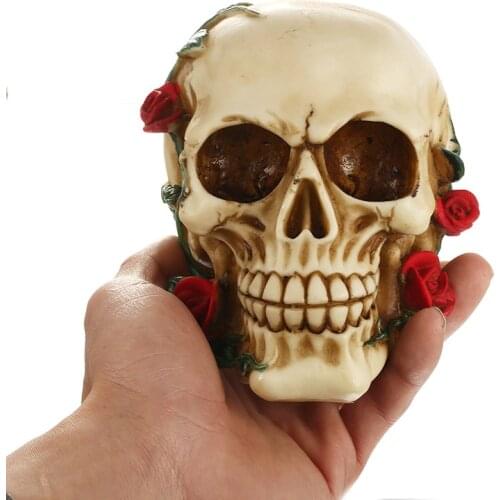 MRZOOT Punk Gothic Resin Pattern Rose Statue Head Bar Fashion Home Decor Personalized Decoration Halloween Decorations