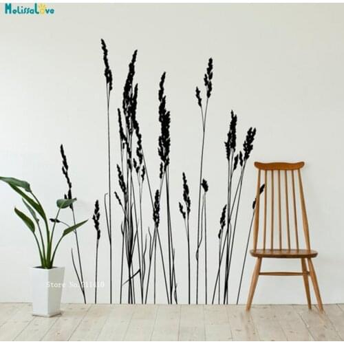 Nature Reeds Wall Sticker Home Art Decals Living Room Studio Self-adhesive Handmade Decals Vinyl Art Murals YT4857