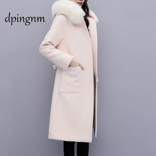 New autumn winter fashion Casual womens khaki Trench Coat long Outerwear loose clothes for lady with belt Wool & Blends