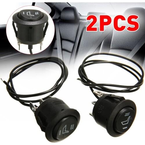 2pcs 3 Pin Round Car Heated Seat Heater Rocker Switch 6A 250V High Low Control Switch for Auto SUV Truck Boat Motorcycle