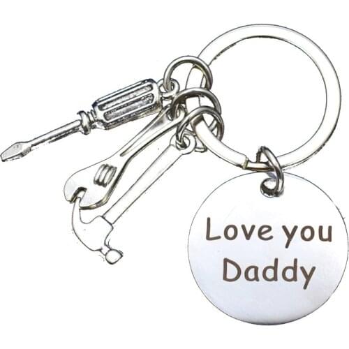 Fathers Day Gift Prezent For Dad Alloy Letter Keychain Father Birthday Present Party Favor