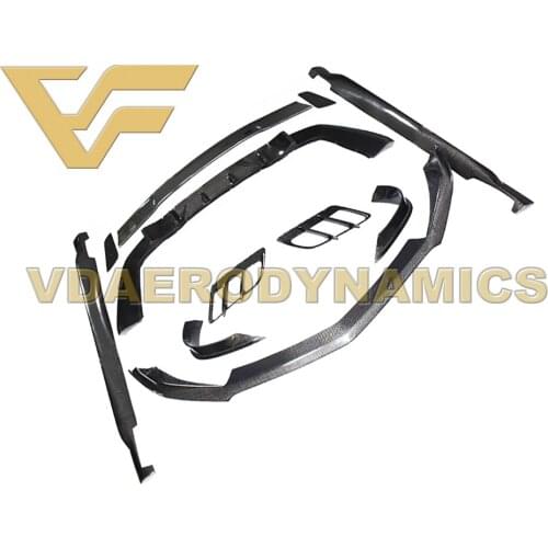 Suitable For 15-17 Benz C190 AMG GT VAD-K Carbon Fiber Full Body Kit Front Rear Lip Side Skirts Spoiler