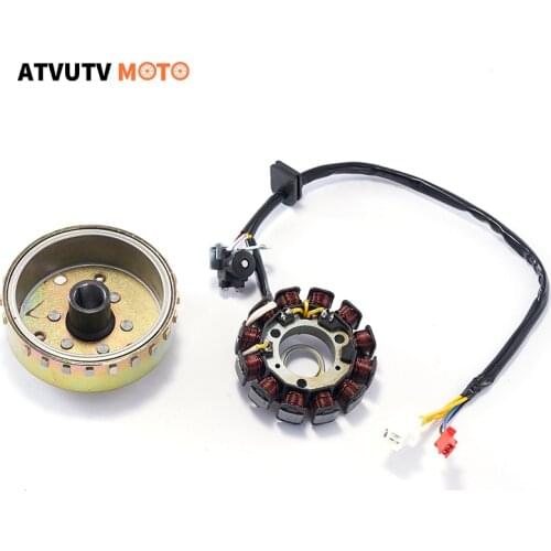 23T Flywheel Rotor 12-Coil Magneto Stator For GY6 125cc 150cc 152QMI 157QMJ 1P52QMI 1P57QMJ Chinese Scooter Moped ATV Go-Kart