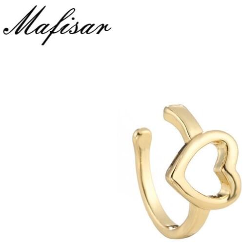 Mafisar 1PCS Sweet Cute Heart Earring Clip Women Girl Wedding Jewelry Unique Design CZ Ear Cuff No Pierced Wholesale