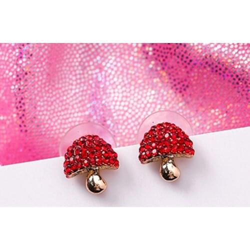 Red Cherry Strawberry Earring Sweet Girlish Temperament Fashion Jewelry Mushroom Apple Flower Exquisite New Ladies Earrings