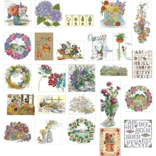 Flowers in vase news 25 photoes choose , 100% cotton threads Cross stitch sets styles Lovely Counted Cross Stitch Kit 5
