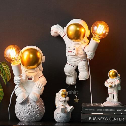 Modern Astronaut Table Lamps Bedroom Resin Space Man Desk Light LED Bedside Lamp Living Room Loft Wall Sconce Light Art Deco