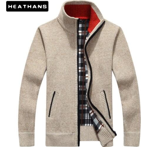 Sweater Men Autumn Winter Cardigan SweaterCoats Male Thick Faux Fur Wool Mens Sweater Jackets Casual Knitwear Plus Size M-4XL