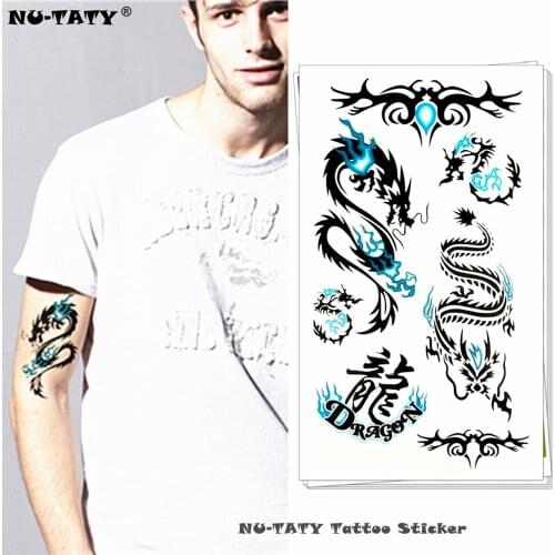 Nu-TATY Azure Dragon Totem Temporary Tattoo Body Art Flash Tattoo Stickers 17*10cm Waterproof Fake Tatoo Car Styling Sticker